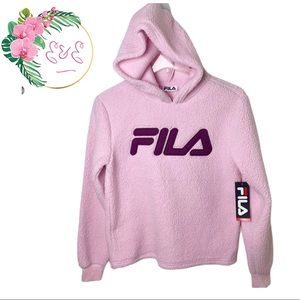 NWT FILA Pink Sherpa Hoodie Size Medium